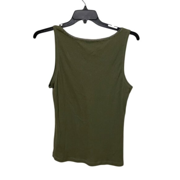Susan Bristol Moss Green Rib Knit Tank Top Womens Size Large NEW - Picture 5 of 12
